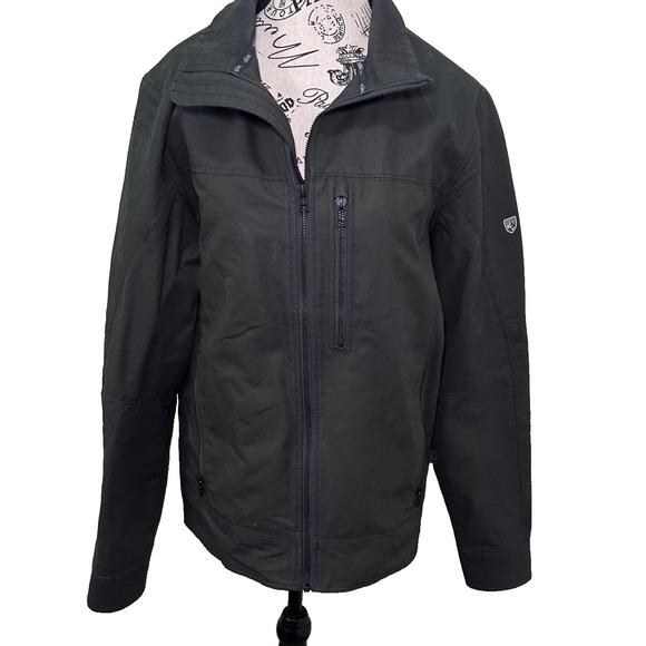 KUHL Burr Jacket Men’s Small Charcoal Canvas Softshell Cotton Blend Gorpcore - Picture 2 of 14